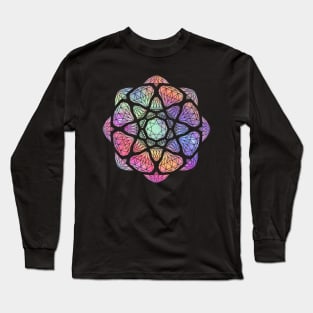 Glitter Powder Crystal Mandala - Silhouette Long Sleeve T-Shirt